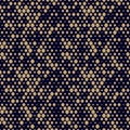 Gold and black vector seamless pattern with small curved shapes, drops, dots Royalty Free Stock Photo