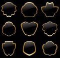 Gold and black vintage frames - vector set Royalty Free Stock Photo