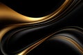 Gold black wave liquid metal background Royalty Free Stock Photo