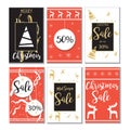 Elegant Christmas Sale cards/background set