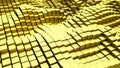 Gold blocks abstract 3D render Royalty Free Stock Photo