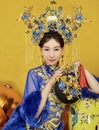 Gold And Blue ancient clothes In China