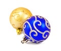 Gold and blue christmas balls