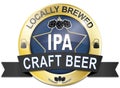 Gold blue craft beer ipa logo