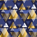 Gold and blue elegant geometric repeatable motif