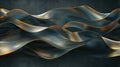 a gold and blue line, evoking the essence of environmental portraits with flowing forms and serene simplicity against a