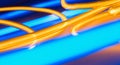 Gold blue neon circle lights Royalty Free Stock Photo