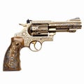 Colt Python: Golden Floral Painted Barrel With Pop-culture Infused Design