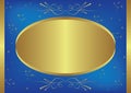 Gold and blue vector card with stars Royalty Free Stock Photo