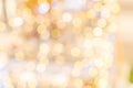 Gold bokeh background. Abstract glitter festive blur lights. Soft yellow christmas backdrop. Royalty Free Stock Photo