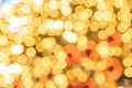 Gold bokeh background. Abstract glitter festive blur lights. Soft yellow christmas backdrop Royalty Free Stock Photo