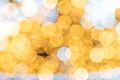 Gold bokeh background. Abstract glitter festive blur lights. Soft yellow christmas backdrop Royalty Free Stock Photo