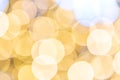 Gold bokeh background. Abstract glitter festive blur lights. Soft yellow christmas backdrop Royalty Free Stock Photo