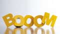gold Booom word isolated on white background Royalty Free Stock Photo