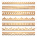 Gold border set on white Royalty Free Stock Photo