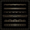 Gold border vignettes on black Royalty Free Stock Photo