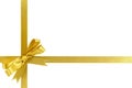 Gold bow gift ribbon Royalty Free Stock Photo