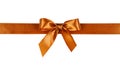 Gold bow, ribbon. Isolated