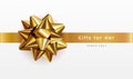 Gold bow ribbon realistic, Gifts for her concept design on white background