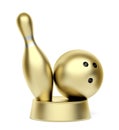 Gold bowling trophy