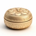 Himalayan Art Inspired Gold Ringbox With Terracotta Medallions