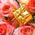 Gold box and rosebuds