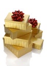 Gold Boxes Red Bow