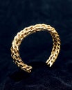 Gold bracelet with a chain design Royalty Free Stock Photo