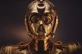 Gold brass looking humanoid robot cyborg