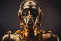 Gold brass looking humanoid robot cyborg