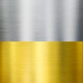 Gold and silver metal brushed textures Royalty Free Stock Photo