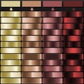 Gold Bronze Copper and Burgundy Metallic Gradient Swatches Royalty Free Stock Photo