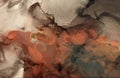 Gold and bronze grunge wall. Abstract painting blots background. Alcohol ink colors. Marble rust texture