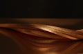 Gold bronze wave on brown. Abstract horizontal luxury backgound Royalty Free Stock Photo