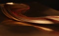 Gold bronze wave on brown. Abstract horizontal luxury backgound Royalty Free Stock Photo