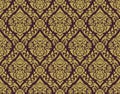 Gold and brown Lai thai pattern ,Thai traditional background with Flowers and vines cross vector art design