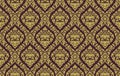 Gold and brown lai thai pattern , Thai traditional background with lotus flower art design