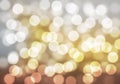 Gold brown and white bokeh lights defocused. abstract background