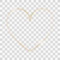 Gold brush painted ink stamp heart frame on transparent background Royalty Free Stock Photo