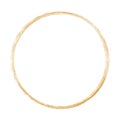 Gold Brush round frame on white background