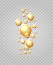 Gold bubbles drop set Royalty Free Stock Photo