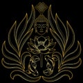 Gold Buddha Pattern