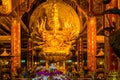 Gold Buddha Statue in the Bai Dinh Pagoda temple complex, Trang An, Ninh Binh