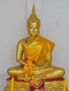 Gold Buddha statue, buddhism religion Royalty Free Stock Photo