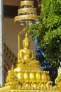 Gold Buddha statue, buddhism religion