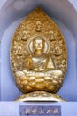 Gold Buddha statue Buddhist Peace Pagoda in Battersea Park London