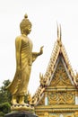 Gold Buddha statue front temple