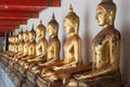 Gold Buddha Statue in Public Temple in Thailand. Royalty Free Stock Photo