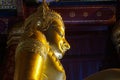 Gold Buddha Statue Wat Na Phra Meru Ayutthaya, Thailand