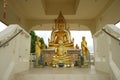 Gold Buddha statues in Buddhist temple Royalty Free Stock Photo